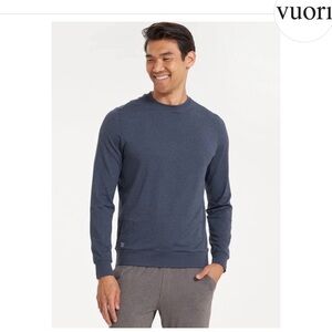 Vuori Men's dark grey Ponto Performance Crewneck Sweater
